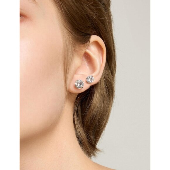 6 Pairs Hypoallergenic CZ Stud Earrings Set - Stainless Steel, 3-8mm - Picture 5 of 9